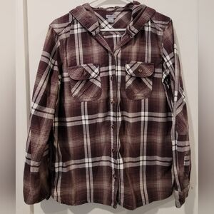 Carhartt Brown Plaid Hooded Sweatshirt